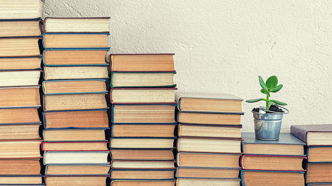 Books with lucky plant